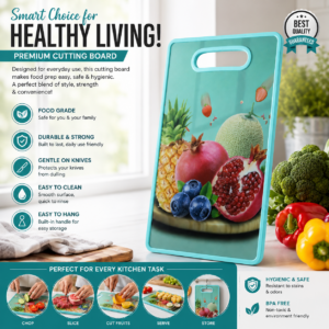 Food Grade Kitchen Cutting Board with Handle | Multipurpose Chopping Board