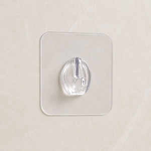 Transparent Self-Adhesive Wall Hooks Pack of 4 | Waterproof No Drill Wall Hangers for Home & Bathroom