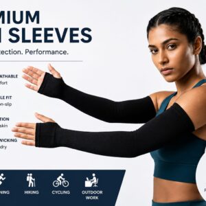 Premium UV Protection Arm Sleeves for Men & Women | Stretchable Sports Arm Covers